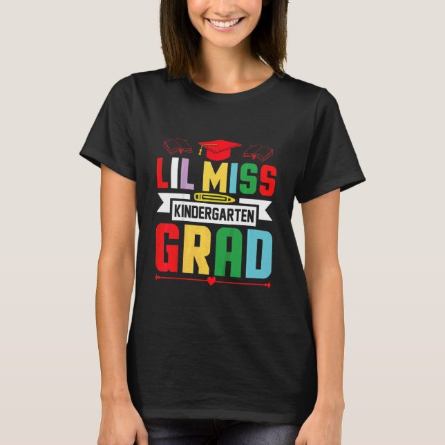 Camiseta Crianças Graduação no Jardim de Infância Lil Miss  (Frente)