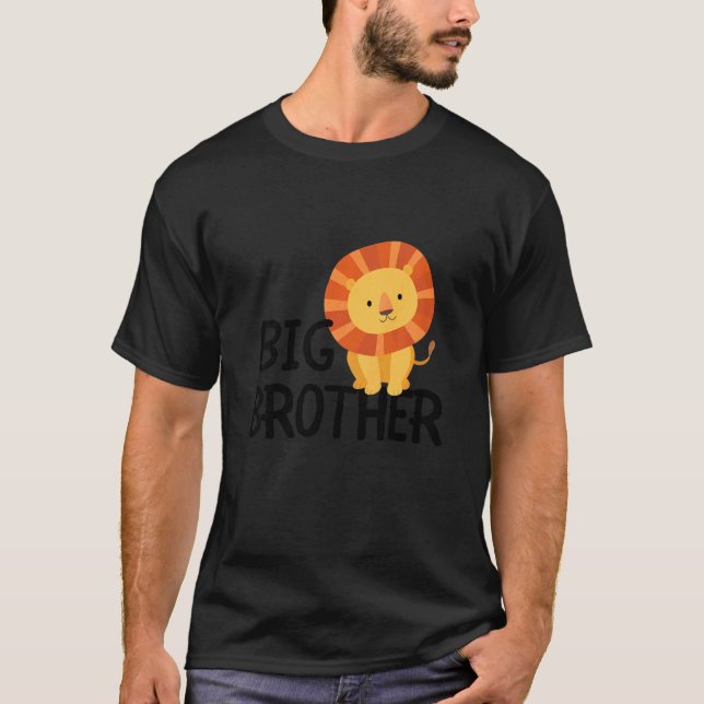 Camiseta Crianças Grande Irmão Cute Lion Animal Melhor Que  (Frente)