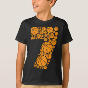 Camiseta Crianças Graphic Bysketbyll 7 Birthday Boys 7 Anos