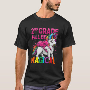 Camiseta Crianças Grau De Segundo Será MÁGICO Unicórnio Cor