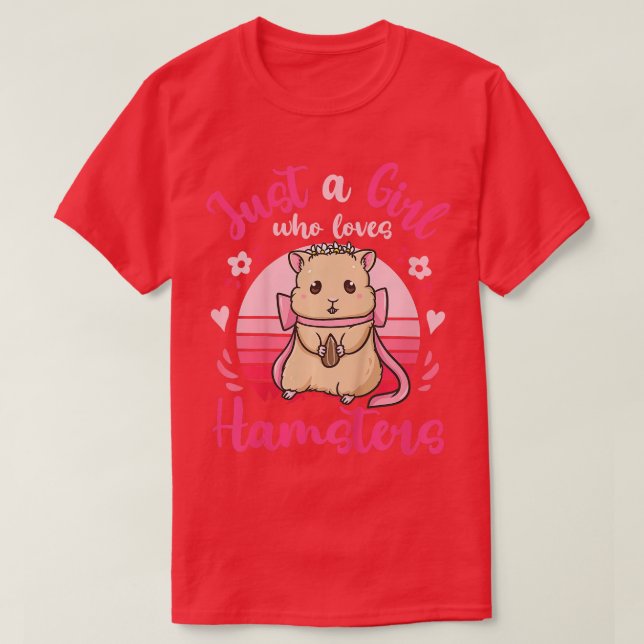 Camiseta Crianças Hamster Apenas Uma Menina Que Ama O Retro (Frente do Design)