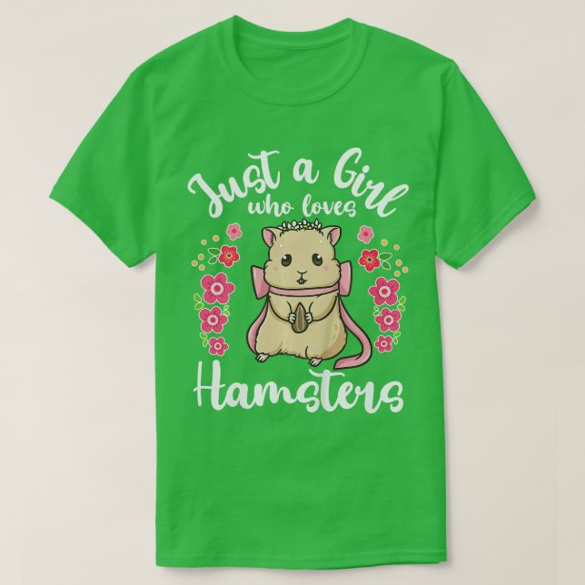 Camiseta Crianças Hamster Só uma garota que ama Hamsters 2 (Frente do Design)