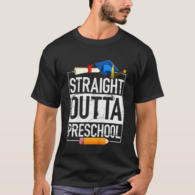 Camiseta Crianças Hetero Fora do Pré-Escolar Graduado (Frente)