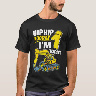 Camiseta Crianças Hip Hip Hooray Eu sou 1 Hoje 1 ano Garoto