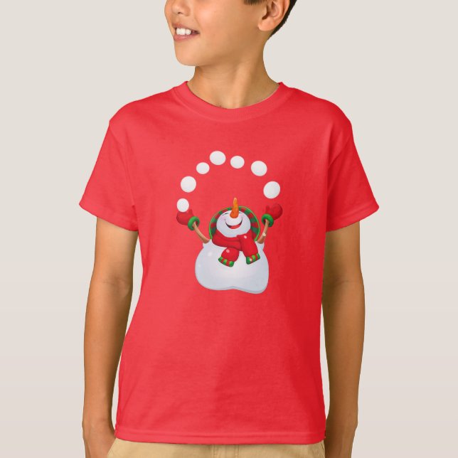 Camiseta Crianças Holiday Tee Snowman (Frente)