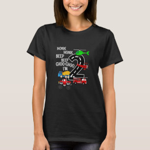 Camiseta Crianças Honk Beep Choo Choo I'm 2 Kids Construct
