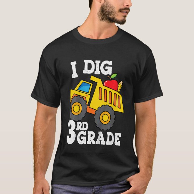 Camiseta Crianças I Dig 3º Grau 3 Construção De Caminhão Ba (Frente)