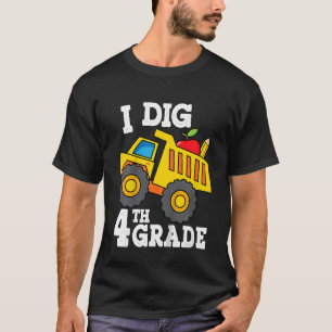 Camiseta Crianças I Dig 4th Grade Dump Construção de Volta