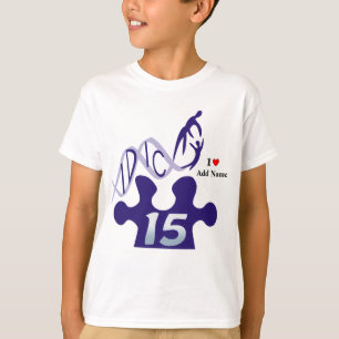Camiseta Crianças IDIC15 Mostram Quebra-cabeça Azul Persona