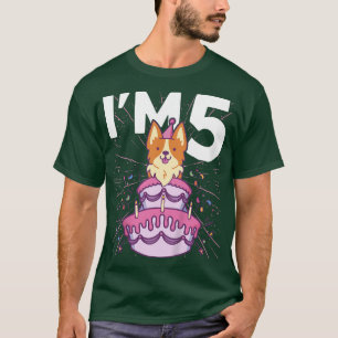 Camiseta Crianças Im 5 dias Festa de Cães Crianças 5 Birthd