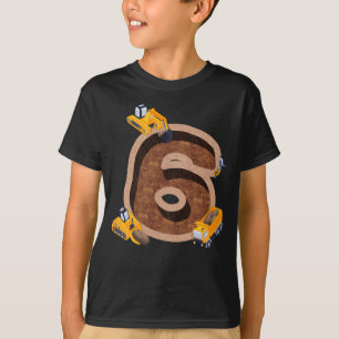 Camiseta Crianças Im 6 E Escavando 6 Anos Meninos 6 Anivers