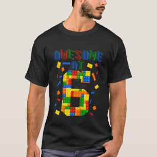 Camiseta Crianças Incríveis 6 Anos Construindo Blocos