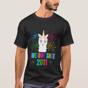 Camiseta Crianças Incríveis Desde 2011 Lhama Unicórnio Lham