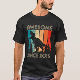 Camiseta Crianças Incríveis Desde 2015 Dinossauro Rex 7 Ano