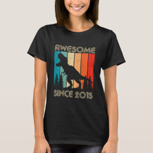 Camiseta Crianças Incríveis Desde 2015 Dinossauro Rex 7 Ano