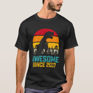 Camiseta Crianças Incríveis Desde 2017 Dinossauro 5 Anos Cr