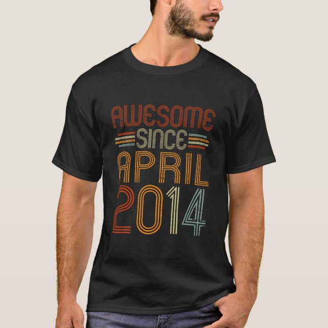 Camiseta Crianças Incríveis Desde Abril De 2014 Meninas Vin (Frente)