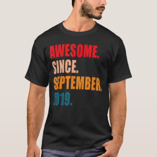 Camiseta Crianças Incríveis Desde Setembro De 2019 3 Anos