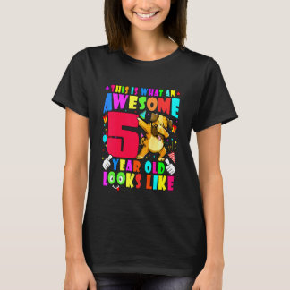 Camiseta Crianças Incríveis Meninos Meninas de 5 Anos de Id