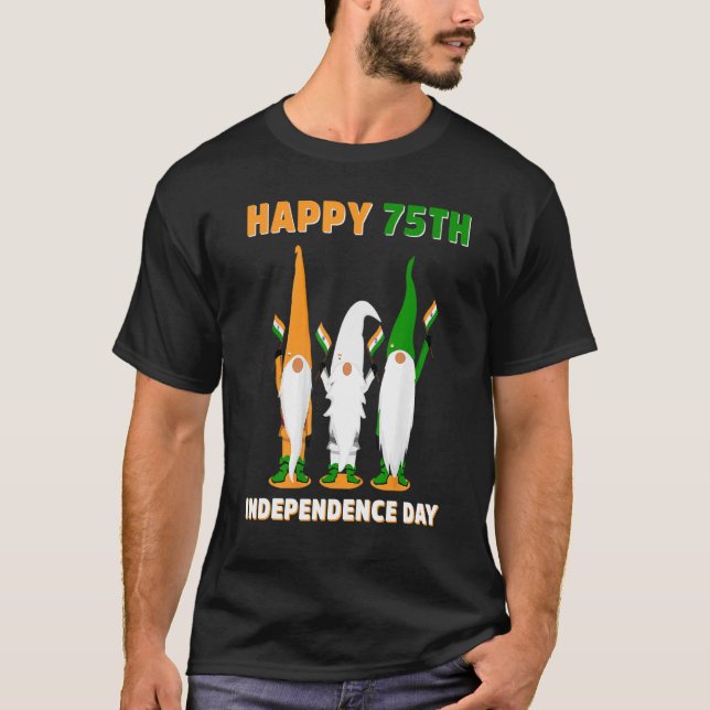 Camiseta Crianças Índia 75º Dia da Independência 15 de agos (Frente)