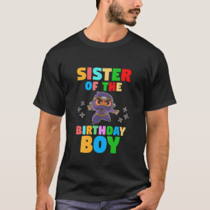 Camiseta Crianças Irmã Do Aniversário Ninja