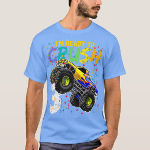 Camiseta Crianças Ix27m prontas para esmagar 3 caminhões mo