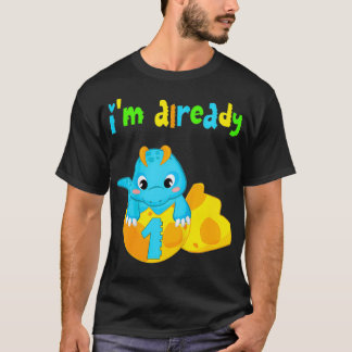 Camiseta Crianças já tenho 1 ano Brinquedos de dinossauro 1