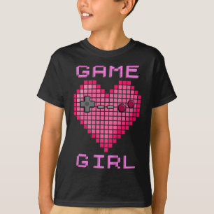 Camiseta Crianças Jogo Vídeo Rapariga Retrô Jogos Pixel Con