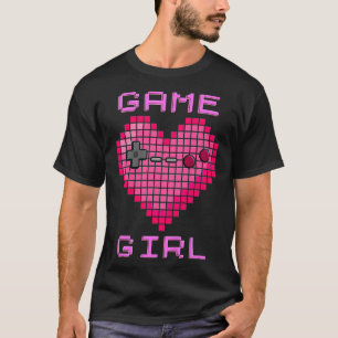 Camiseta Crianças Jogo Vídeo Rapariga Retrô Jogos Pixel Con