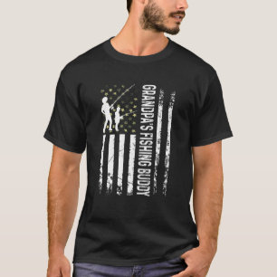Camiseta Crianças Jovem Pescador Vovô Pescaria Pai S