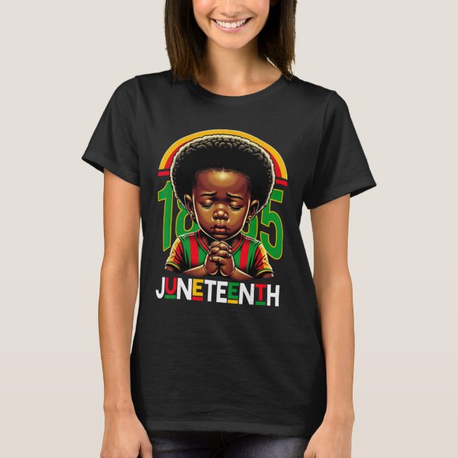 Camiseta Crianças Juneteenth Príncipe 1865 Mês da História  (Frente)