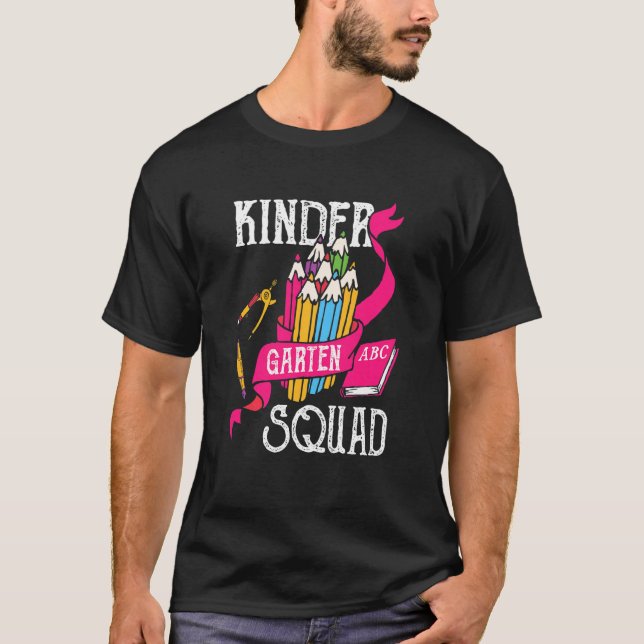 Camiseta Crianças Kinder Garten Abc Squad De Volta À Escola (Frente)