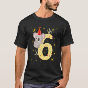 Camiseta Crianças Koala Bear Girl 6 Birthday 6 ano