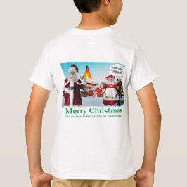 Camiseta crianças lá. Feliz Natal.