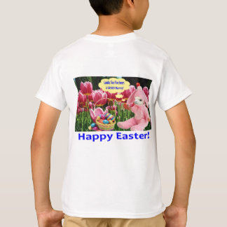 Camiseta crianças lá. Felz pascoa alpaca/coelho