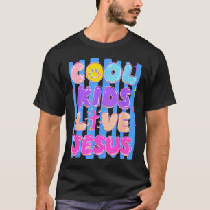 Camiseta Crianças legais e elegantes amam listras de jesus 