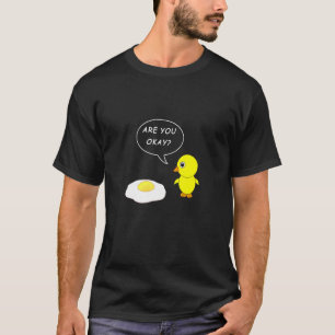 Camiseta Crianças Legais Você Está Bem Ovo Quebrado Frango 
