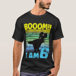 Camiseta Crianças Legal Dino Aniversário De 6 Anos