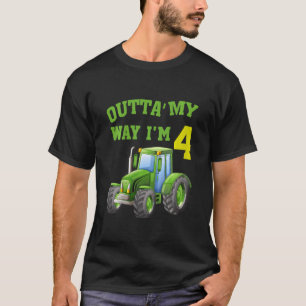 Camiseta Crianças Legal Trator de Fazenda 4º Aniversário do