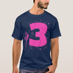 Camiseta Crianças Leiteiras Fadas Aniversário 3 3 3 anos Me