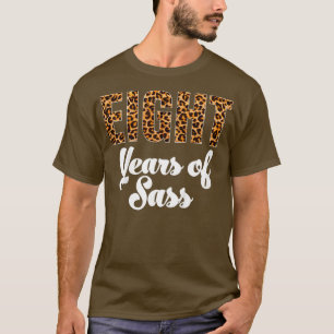 Camiseta Crianças Leopard Oitavo Aniversário 8 Anos 8 Anos