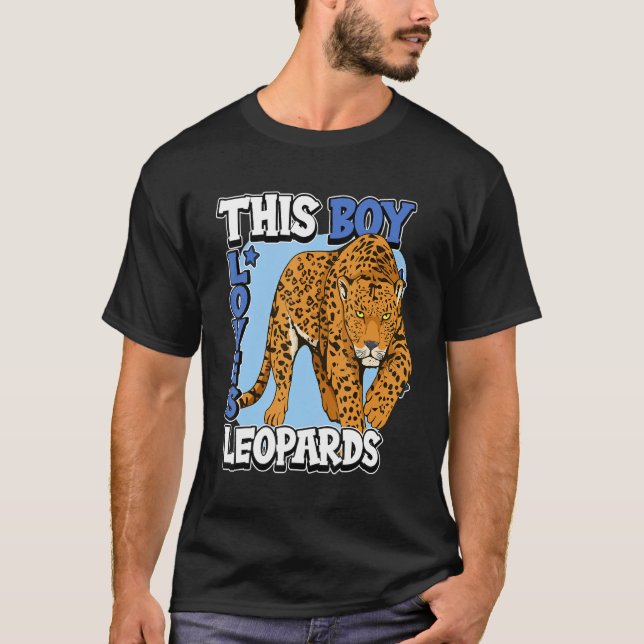 Camiseta Crianças Leopardo Citam Wildcat Este Menino Adora  (Frente)