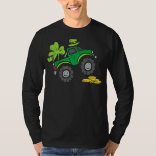 Camiseta Crianças Leprechaun Monster Truck Shamrock Rua Pat