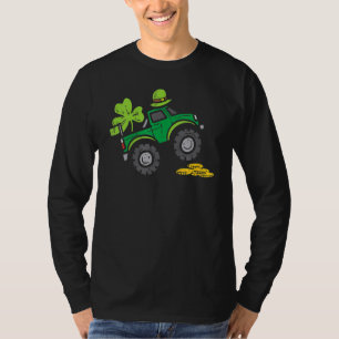 Camiseta Crianças Leprechaun Monster Truck Shamrock Rua Pat
