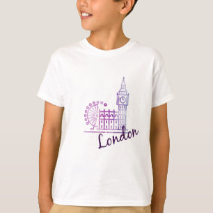 Camiseta Crianças London T-Shirt Big Ben & London Eye Souve