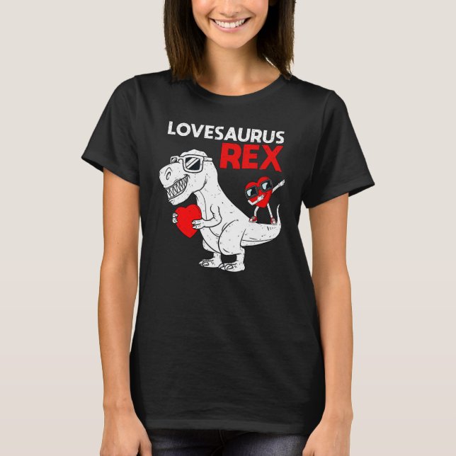 Camiseta Crianças Lovesaurus Rex Dab Heart Dino Toddler Boy (Frente)