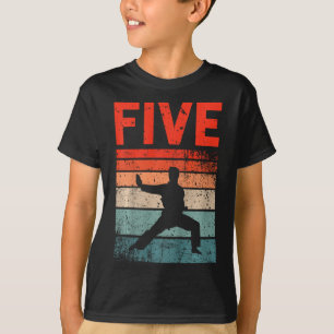 Camiseta Crianças Lutador de Karatê de 5 anos de idade Meni