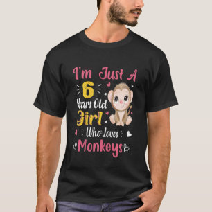Camiseta Crianças Macaco Só Uma Menina Que Ama Macacos 6 Bi