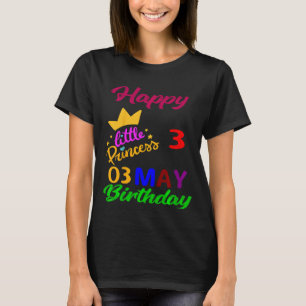 Camiseta Crianças Maiam Meninas Aniversário 3 de maio 3