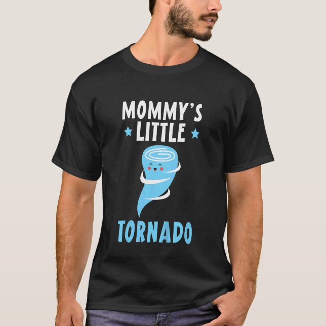 Camiseta Crianças Mamãe Pequeno Tornado Futuro Meteorologis (Frente)